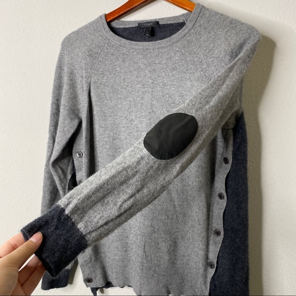 J Crew Wool Blend Side Button Color Block Sweater Large - Picture 4 of 9